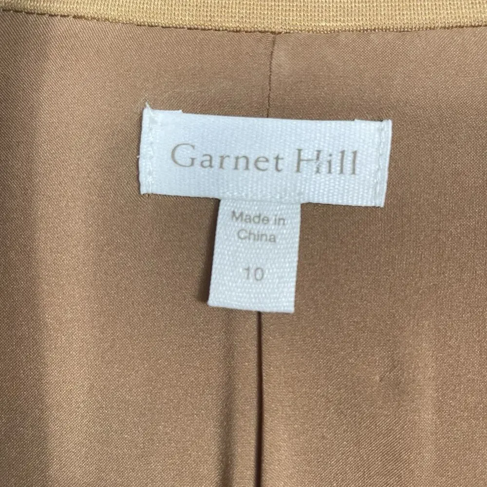 Garnet Hill Knit Relaxed Blazer Size 10 Praline Camel Minimalist Career Classic